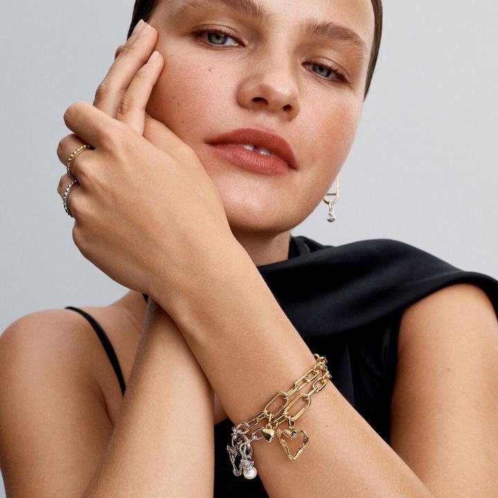 Image du produit Pandora Medallions Wire Heart dangle Charm (14K plaqué or)