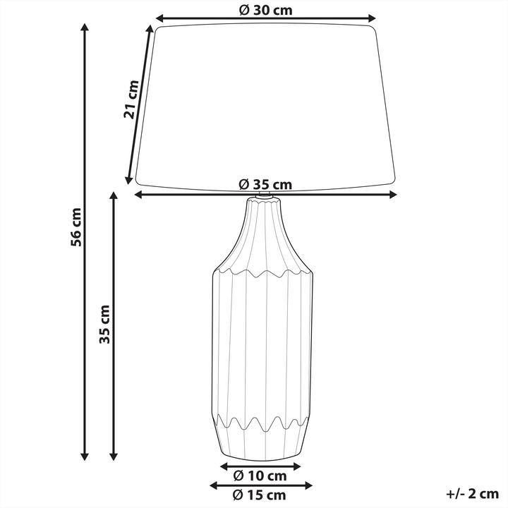 Actual product image Beliani Table lamp blue 56 cm drum shape ABAVA