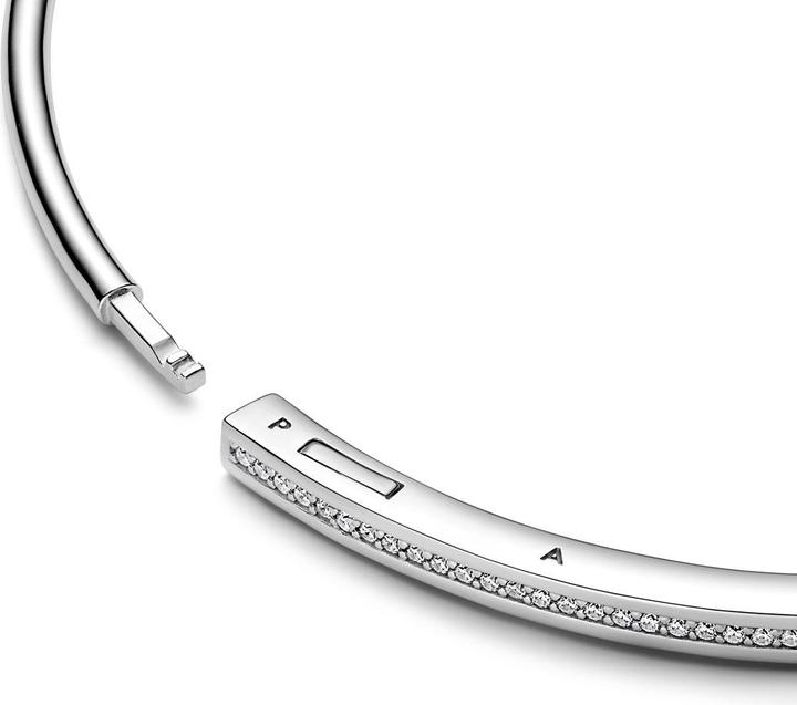 Actual product image Pandora Signature PavÃ© Bangle (16 cm, Sterling Silver, decorated sterling silver)