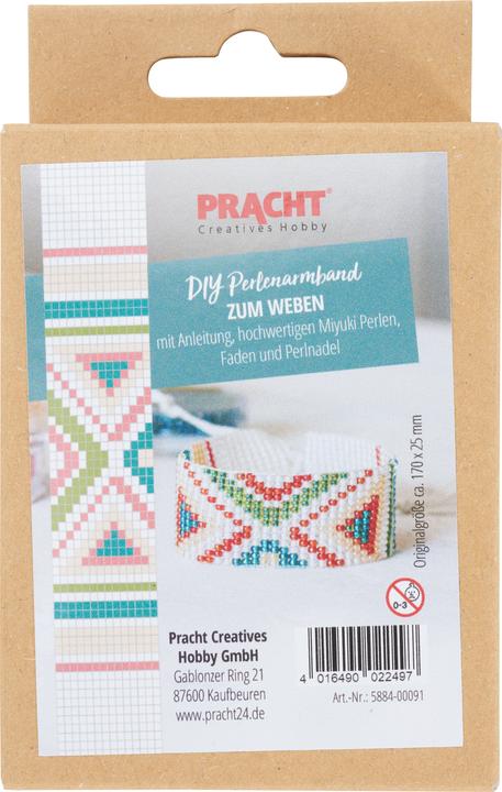 Immagine prodotto Magni Bracciale di perline fai da te intrecciato bianco/verde/arancio 170x25 mm