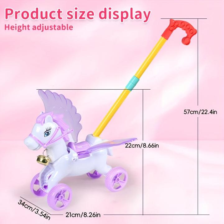 Actual product image Activity Board Pram toy, horse with movable wings, Pegasus push, movable toy