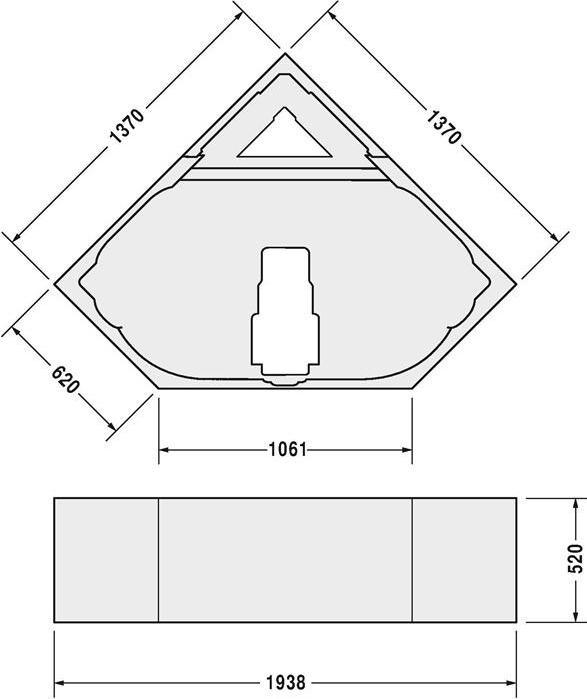 Actual product image Duravit Tub support D-CODE for 700137, 1400x1400mm (140 cm, 137 cm)
