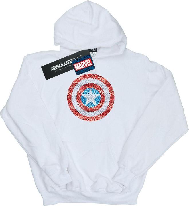 Actual product image Womens/Ladies Captain America Pixelated Shield Hoodie (L)