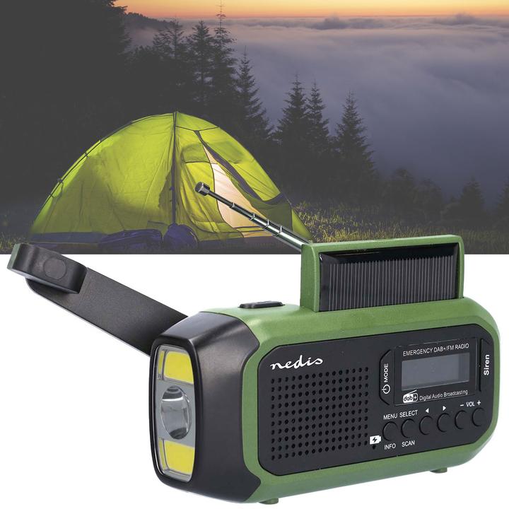 Immagine prodotto Nedis Radio di emergenza | Versione portatile | DAB+ / FM | Alimentazione a batteria / Manovella / (DAB, FM)