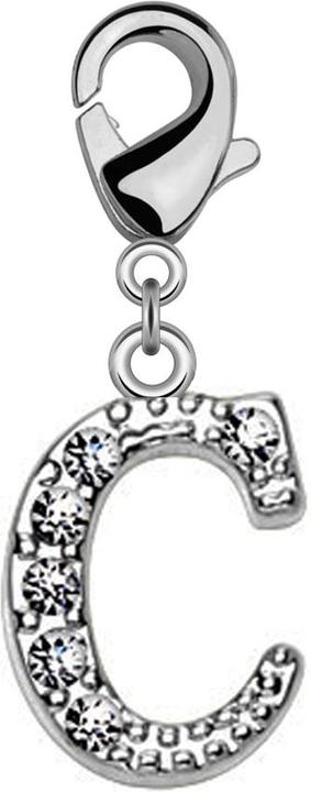 Produktbild Star Piercing Anhänger mit Kristall Buchstabe C (Messing)