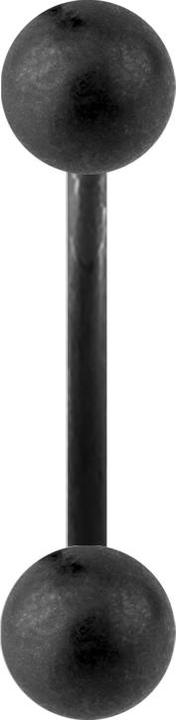Star Piercing Micro Banane schwarz matt mit zwei Kugel (ohne Messing, Chirurgenstahl 316L)