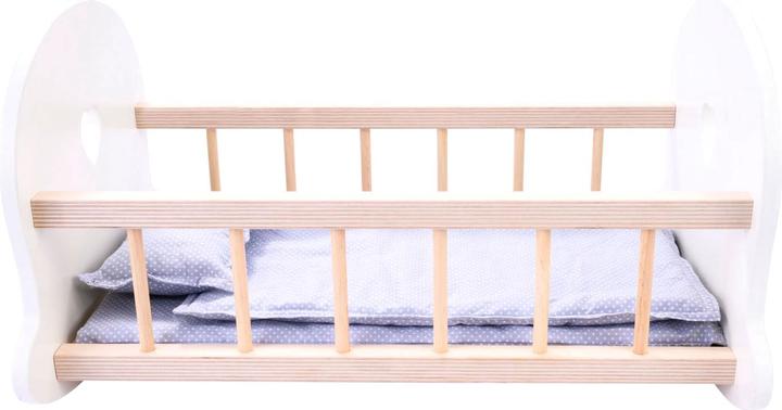 Actual product image Engelhart Doll's Bed Rocking Cradle, Grey/White