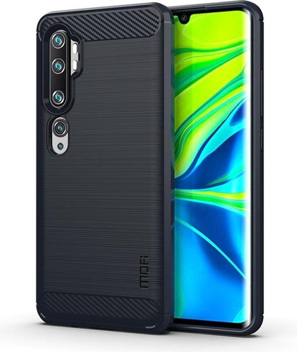 Immagine prodotto Cover-Discount Xiaomi Mi Note 10 Pro - Custodia in gomma con look in carbonio metallico blu scuro (Mi Nota 10 Pro)