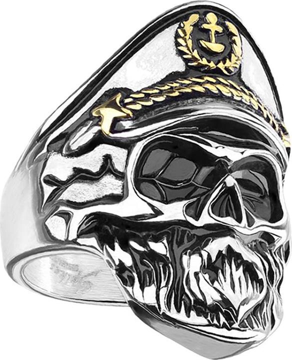 Produktbild Star Piercing Ring silber Piratenschädel (60, 950 Platin)