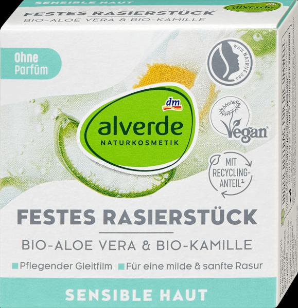 Produktbild dm alverde Fester Bio-Aloe Vera, Bio-Kamille (50 ml, Rasierschaum)