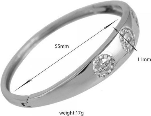 Produktbild Hermex LUXUS mit Platin veredelt Armreifen Armband Charms Zirkonia - Platin (Kupfer-Nickellegierung)
