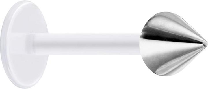 Star Piercing Micro Labret transparent mit Cone silber (Chirurgenstahl 316L, ohne Messing, Bioflex)