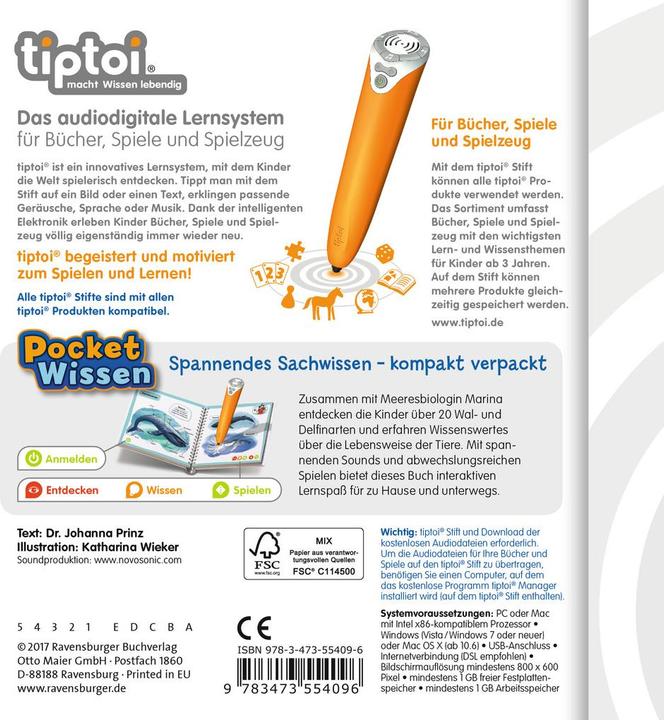 Produktbild tiptoi Pocket Wissen: Wale und Delfine (Deutsch)