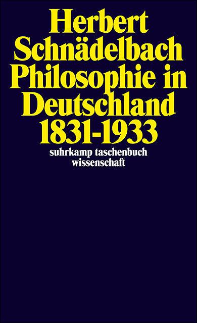 Produktbild Philosophie in Deutschland 18311933 (Deutsch, Herbert Schnädelbach, 1983)