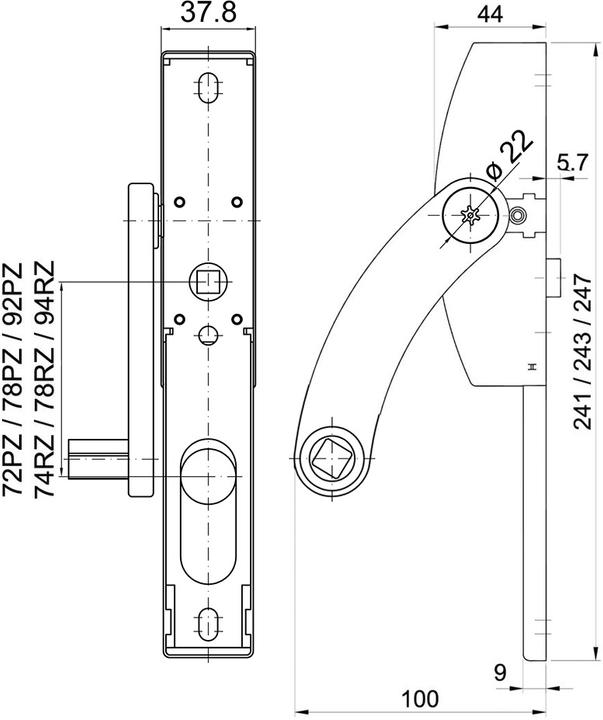Immagine prodotto MSL Cartelle antipanico 5971 / PZ 92mm (Set di porte)