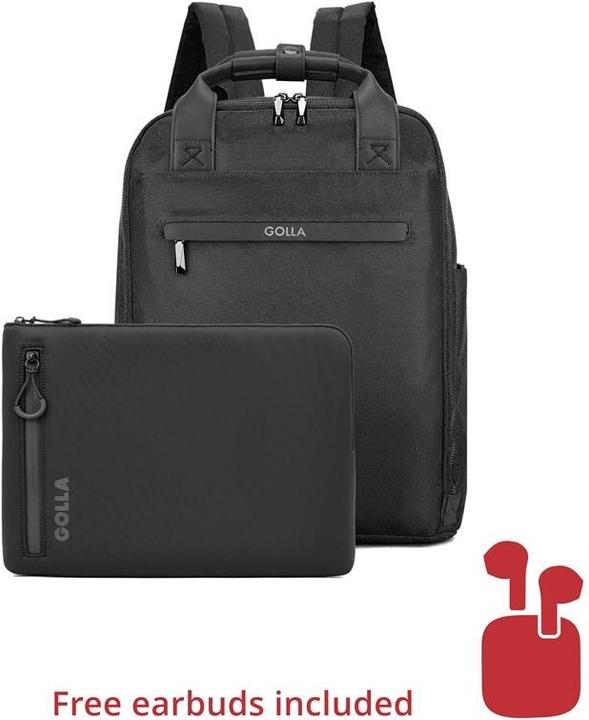 Image du produit Golla Ensemble sac à dos et housse d'ordinateur portable 15 pouces, Black