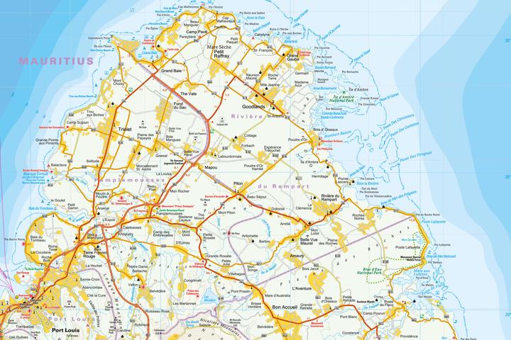 Immagine prodotto Mappa Mauritius, Réunion, Rodrigues (1:90.000)