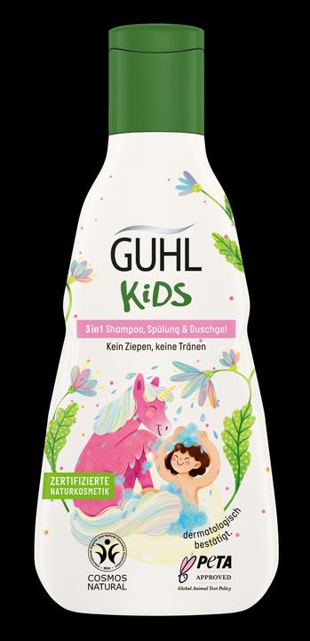 Produktbild Guhl Kids 3in1 Shampoo, Spülung, Duschgel Mandelmilch (250 ml, Flüssiges Shampoo)
