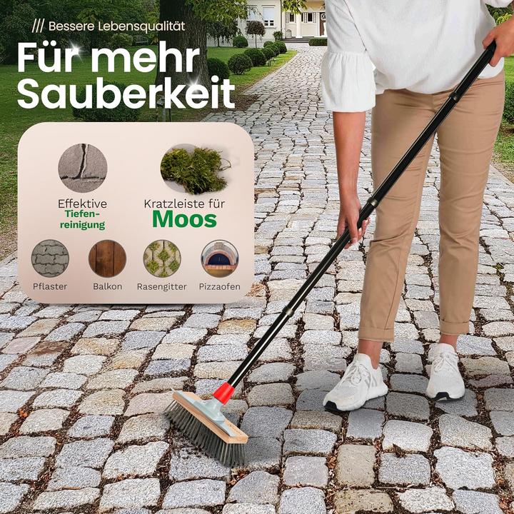 Produktbild Novaliv 2X Robuster Drahtbesen Moos - Effiziente Moosentfernung, Drahtbürste, 6-Reihen Metallborsten (1 Stk.)