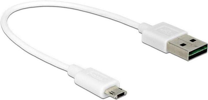 Produktbild Delock USB2.0-Kabel Easy A-MicroB: 0.2m, weiss (0.20 m, USB 2.0)