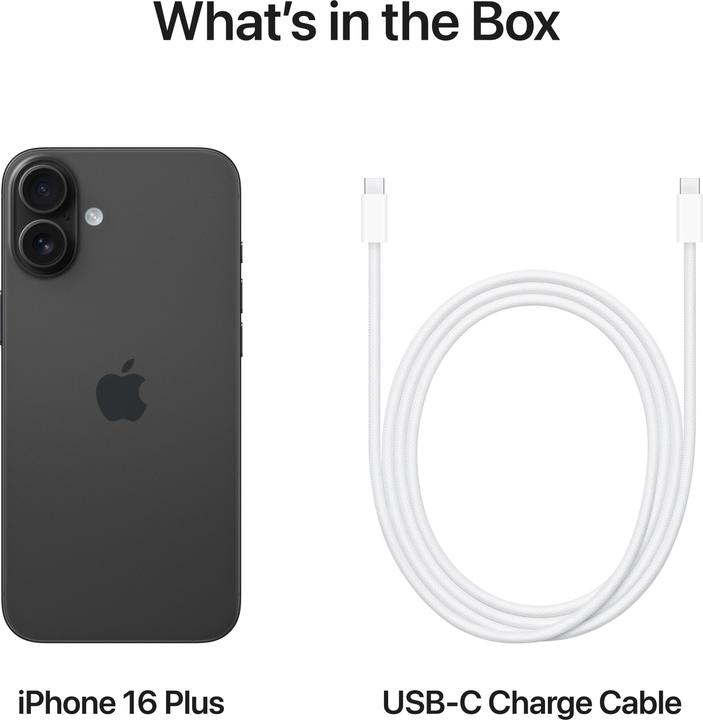 Actual product image Apple iPhone 16 Plus (128 GB, Black, 6.70", SIM + eSIM, 48 Mpx, 5G)