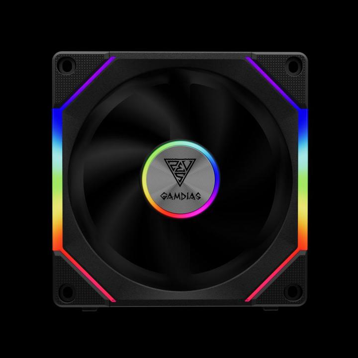 Produktbild Gamdias Lot de 3 Ventilateurs de boitier Aeolus P2U RGB - 12cm (Noir) (120 mm)