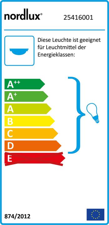 Energie-Label Nordlux Spinner, Deckenleuchte, Weiss (E27)