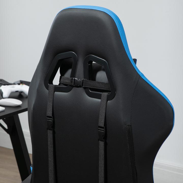 Image du produit Outsunny Chaise gaming Chaise de bureau avec coussin lombaire, appui-tête, avec repose-pieds