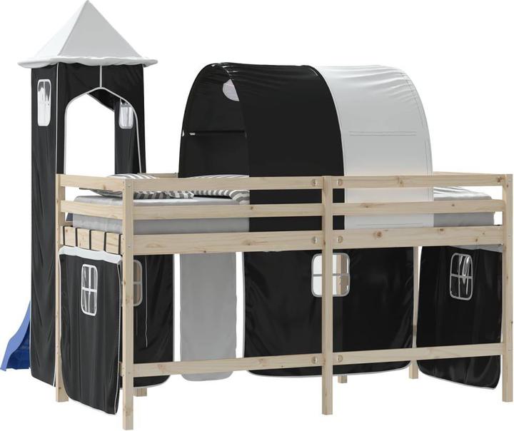Produktbild VidaXL Vorhänge für Hochbett mit Tunnel und Turm Weiss und