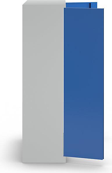 Produktbild MBA-System Geräte- und Putzmittelschrank JUMBO, Vollblechtüren/1 Regalbox, l.grau/blau (45 cm, 112 cm)