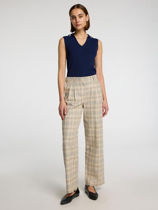 Image du produit Selected Femme Leinenmix Karo Hose mit weitem Bein (36)