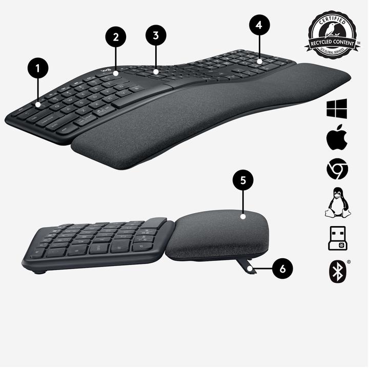 Produktbild Logitech Ergo K860 (Eng. Int., Kabellos)