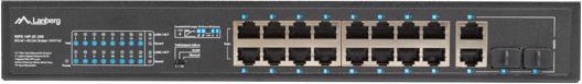 Actual product image Lanberg RSFE-16P-2C-250 Network Switch Unmanaged Gigabit Ethernet (10/100/1000) Power over Ethernet (PoE) (18 Ports)