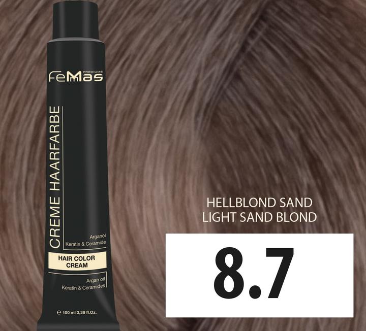 Produktbild FemMas 8.7) Haarfarbe Hellblond Sand 100ml (Hellblond sand)