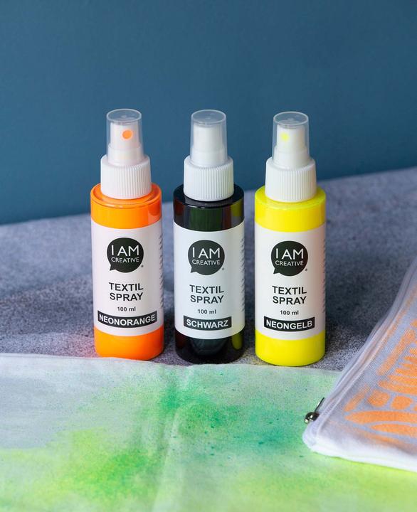 Actual product image I Am Creative Textile spray set, 100ml, 3 pcs. (Black, Neon yellow, Neon orange, 100 ml)