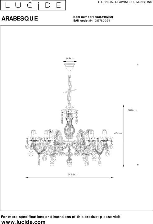 Actual product image Lucide Arabesque (46 cm)