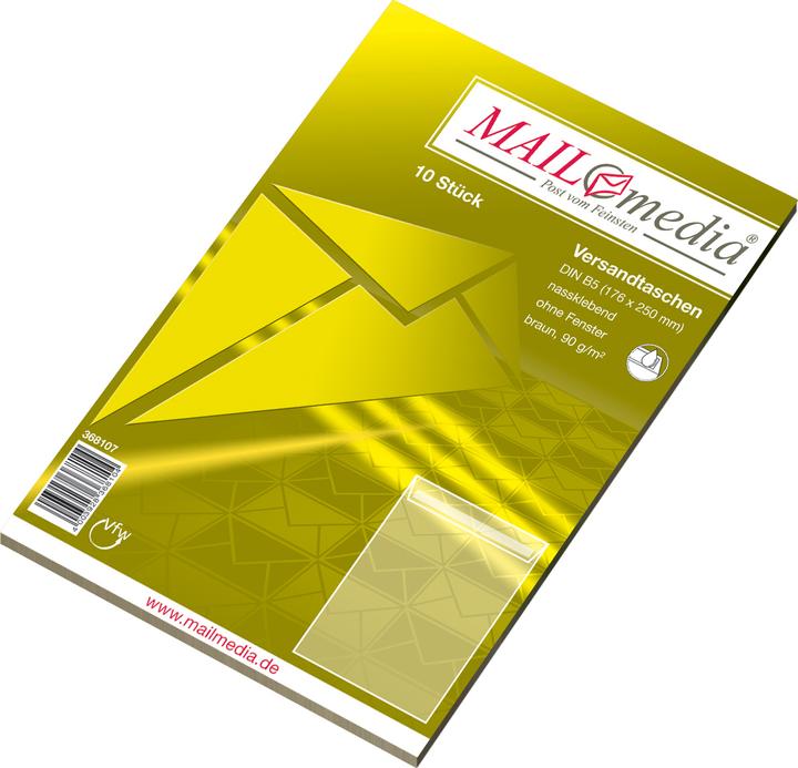 Image du produit Mailmedia Enveloppe d'expédition Natron marron, B5, sans fenêtre (10 x)