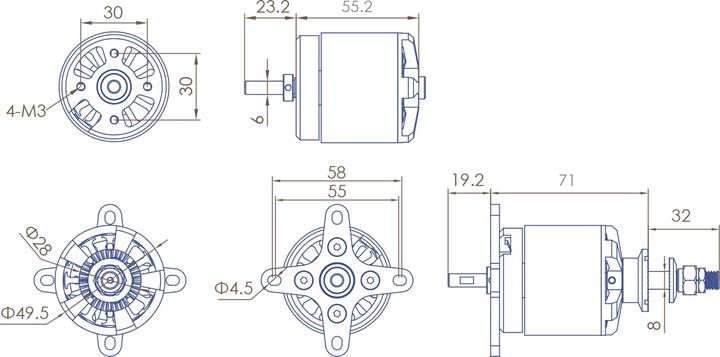 Actual product image Planet-Hobby joker 5060-9 v3 290 kv brushless motor