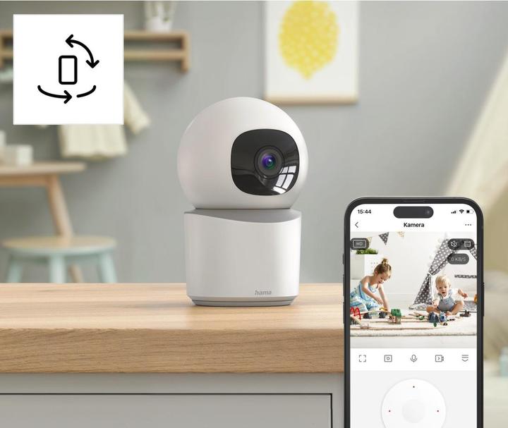 Image du produit Hama Caméra de surveillance intelligente, WLAN, intérieur, enregistrement, orientable, Full-HD (1920 x 1080 Pixels)