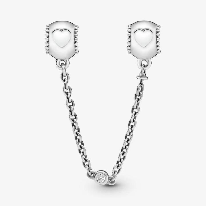Image du produit Pandora Chaîne confort avec coeurs en relief (5 cm, Argent)