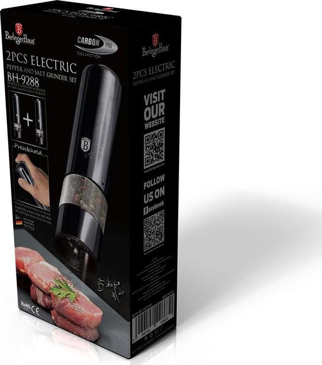 Actual product image BerlingerHaus Elektrische Pfeffer- und Salzmühle 2er-Set Carbon Pro Edition (Pepper, Salt)