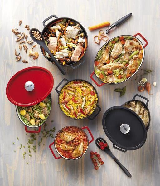 Actual product image Pyrex Slow Cook frying pan oval, with lid, length: 330 mm, red