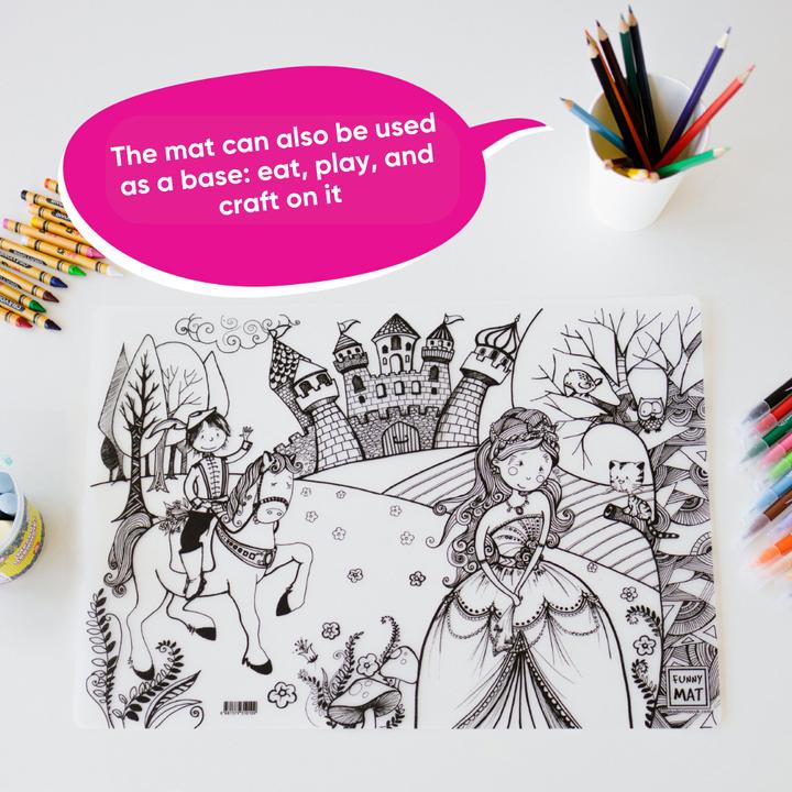 Produktbild Funny Mat Abwaschbare Malmatte Der Prinz und die Prinzessin (48 x 33.5 cm)