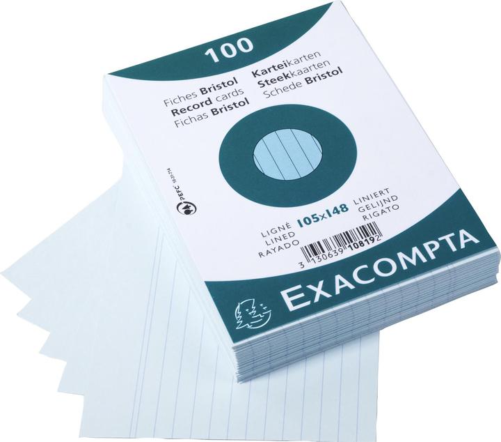 Image du produit Exacompta Fiches (105 x 148 mm, 205 g/m², 100 x)