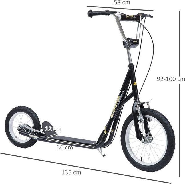 Produktbild Swisshandel24 Kinderroller 16/12 Zoll Scooter Tretroller mit Bremsen Cityroller Kickboard Kinder Roller für 5+ Jah