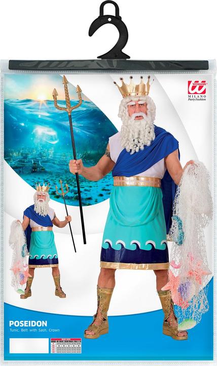 Image du produit Widmann Poséidon Seigneur des mers Costume Tunique, ceinture avec ruban, couronne (XXL)