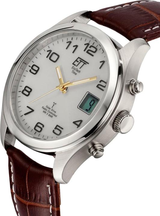Actual product image Conrad Components Eco Tech Solar Radio Mens Watch (Digital watch, Analogue wristwatch, 39 mm)