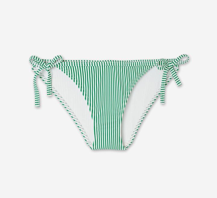 Image du produit Olaian Bas de maillot de bain surf culotte nouée rayée Femme - Sofy vert et blanc (40, 42)