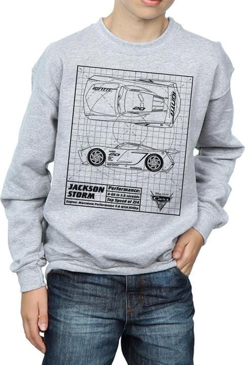 Immagine prodotto Disney Cars Jackson Storm Blueprint Felpa Ragazzi (140, 146)