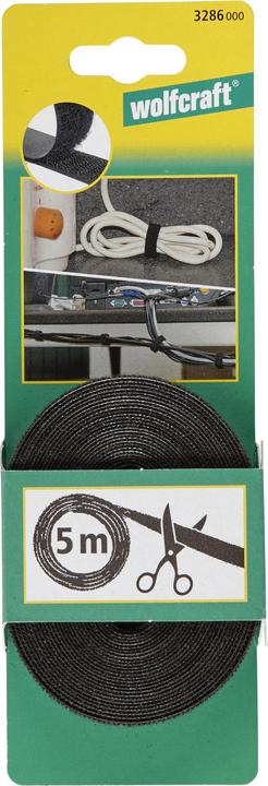 Produktbild wolfcraft wolfcraft 1 Klett-Binder schwarz für Haushalt, 5m (10 mm)
